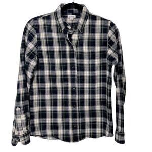 L.L. Bean Women’s Plaid Button-Down Long Sleeve Dress Shirt Size XXS